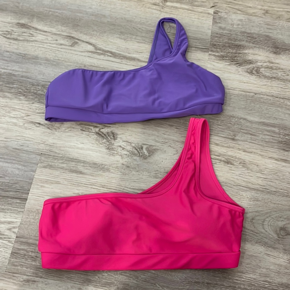 2 pack one shoulder strap bikini tops